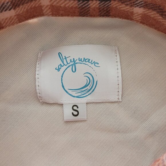 Plaid Shacket Flannel Button Down Womans Small Salty Wave Grunge Academia - Picture 7 of 10